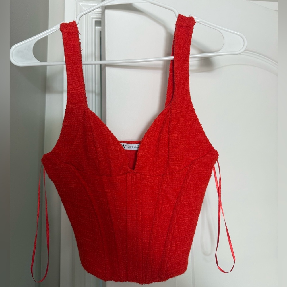 Zara Red Corset Top